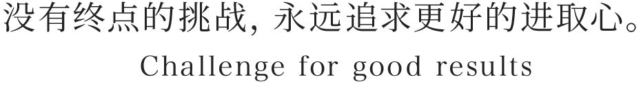 没有终点的挑战，永远追求更好的进取心。:Challenge for good results